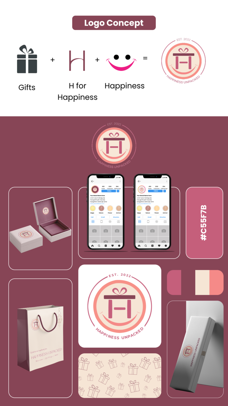 Happiness Unpacked Logo Concept