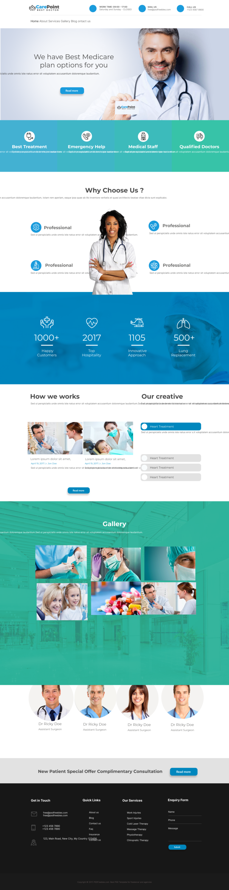 Medical Hospital Website PSD Template 1