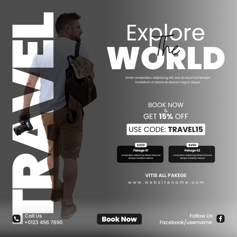 Traveling social media post